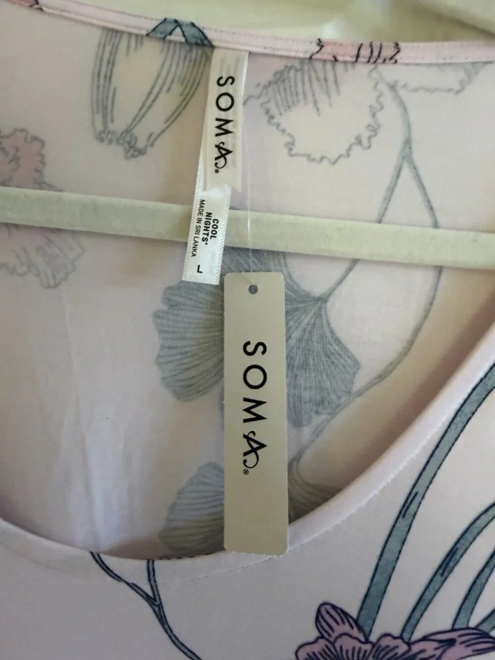 SOMA Cool Nights Sleep Shirt Size Large Floral Haven NEW W/TAGS - Picture 3 of 5